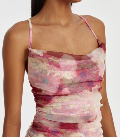 Open Back Mesh Cami Dress