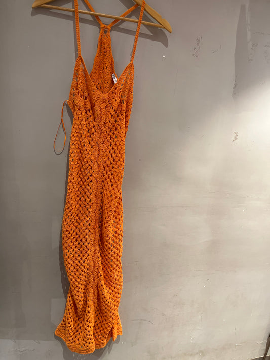 Zara Orange Crochet Dress