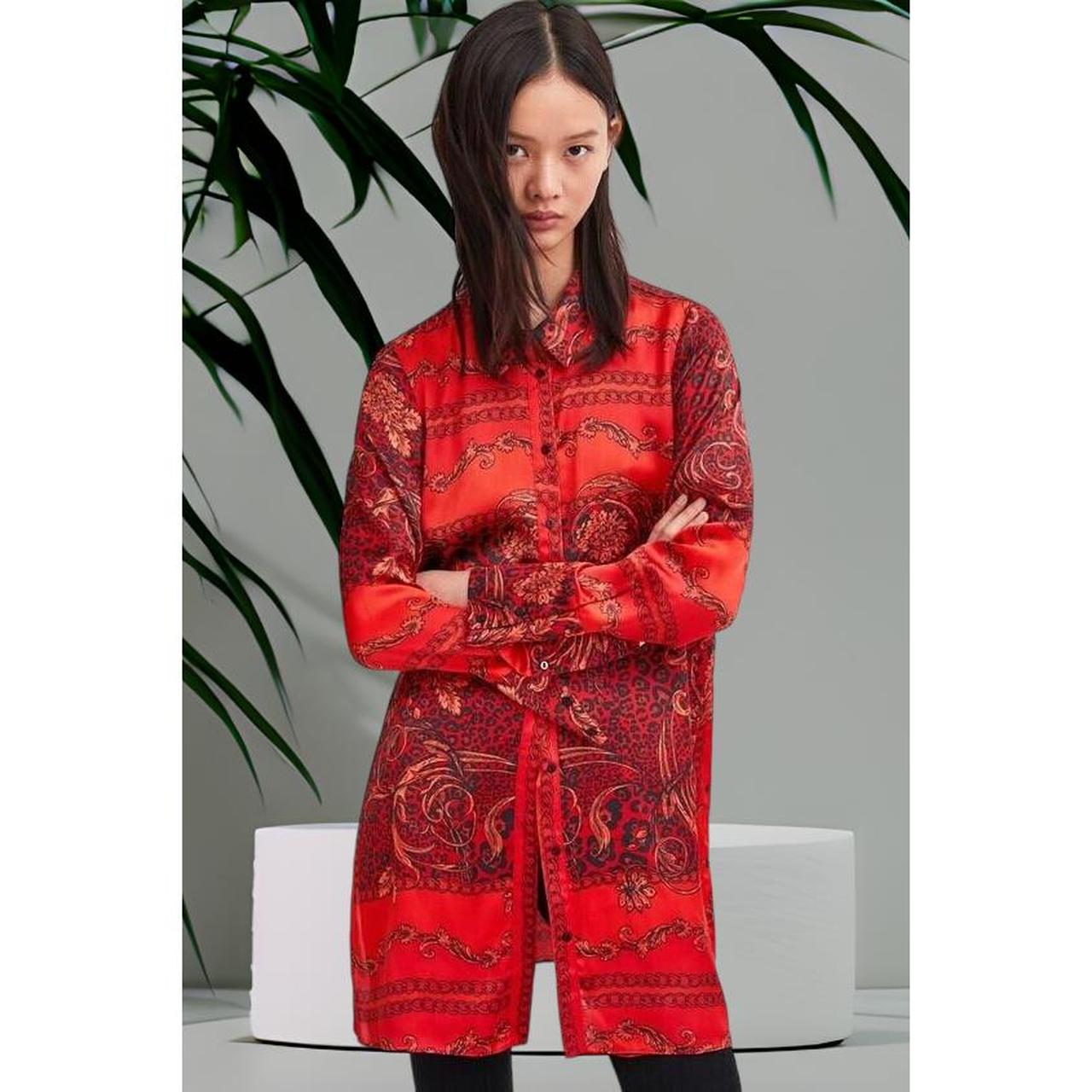 Zara Women's Red and Black Blouse