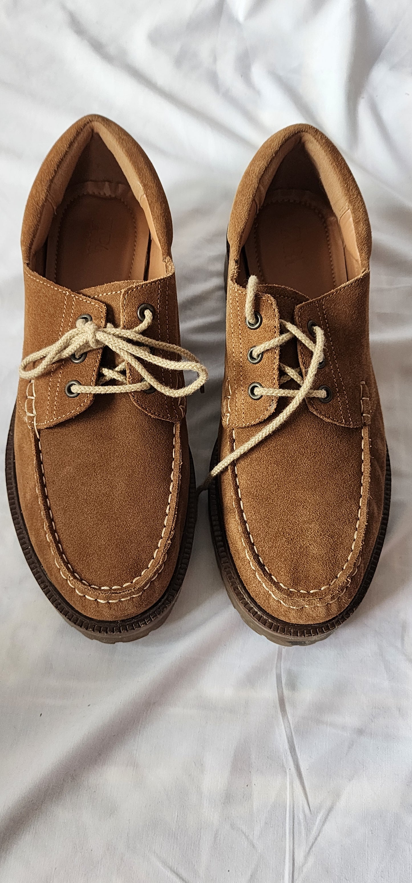 ZARA Tan Suede Chunky Loafers