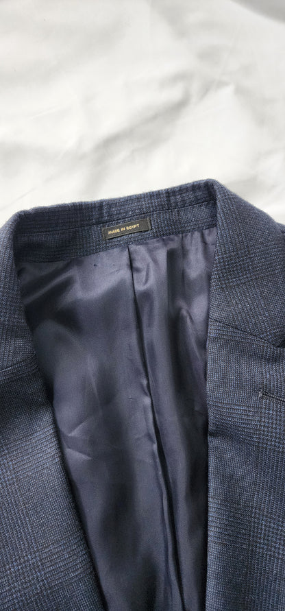 Massimo Dutti Blue Checked Blazer