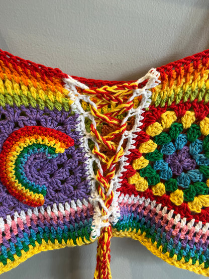 Rainbow Dreams Crochet Crop Top