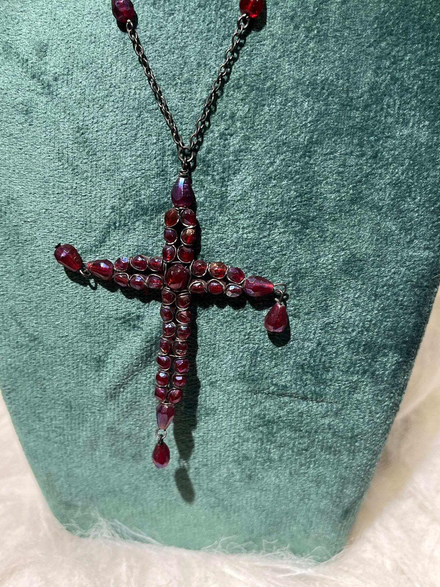 Ruby Cross Necklace