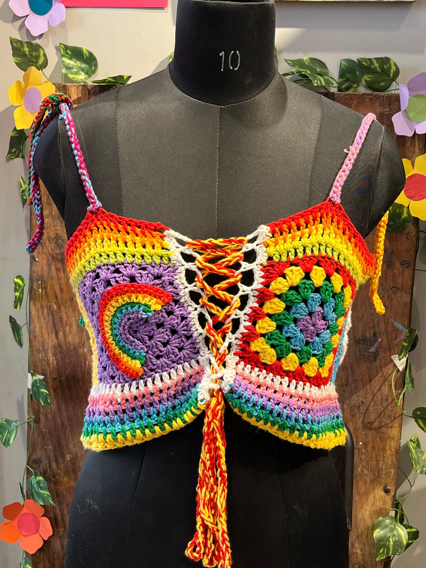 Rainbow Dreams Crochet Crop Top