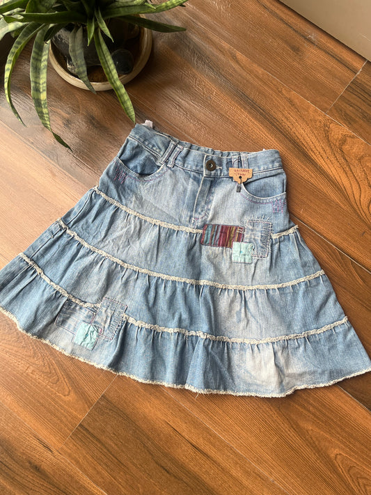3 tier Denim Skirt