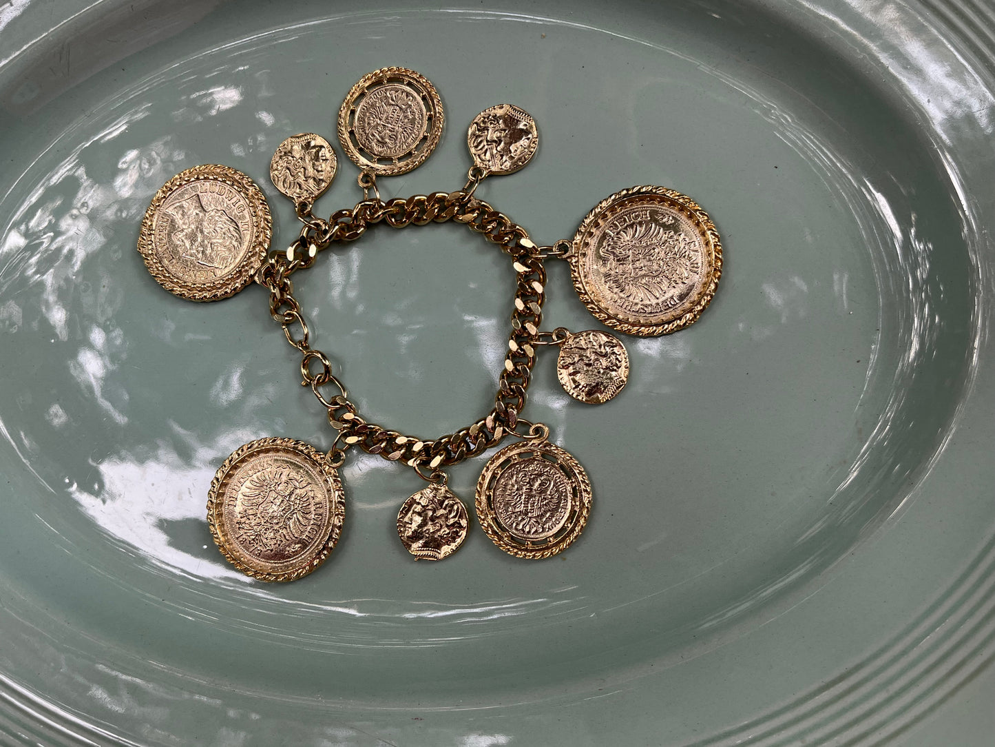 Vintage Gold Plated Coin Bracelet