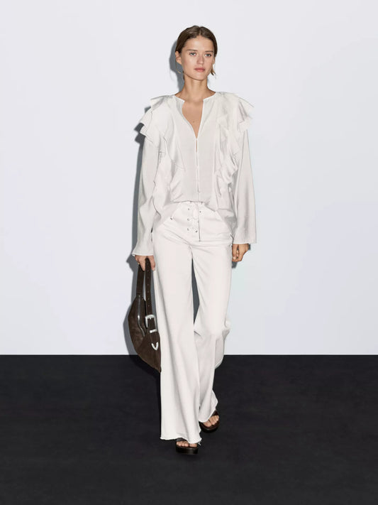 Massimo Dutti Ruffle Blouse