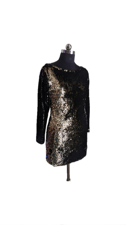 Black & Gold Sequin Dress