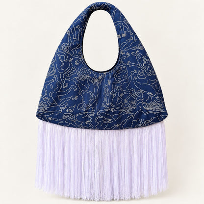 Lilac Cascade Fringe Bag