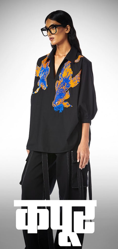 Dhruv Kapoor Embroidered Fish Shirt