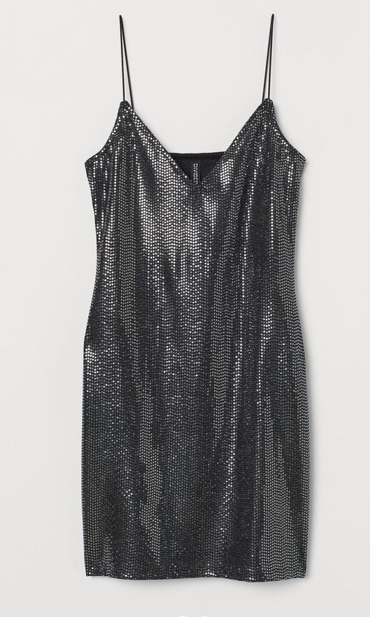 H&M Black Sequin Dress