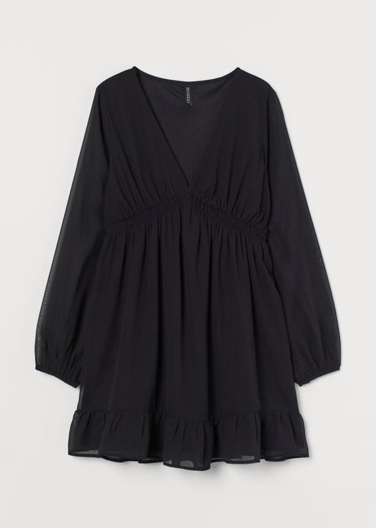 H&M Black Chiffon Dress