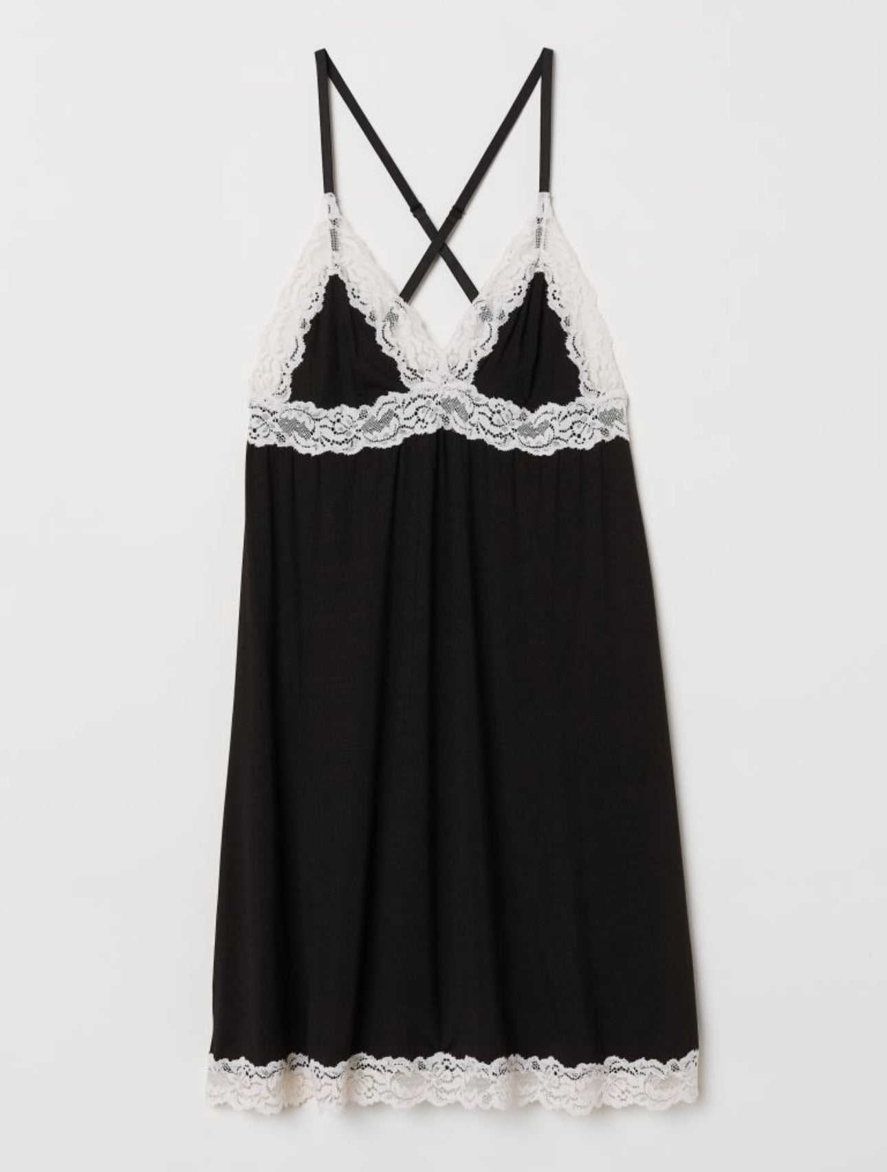 H&M Babydoll Dress with White Lace Trim