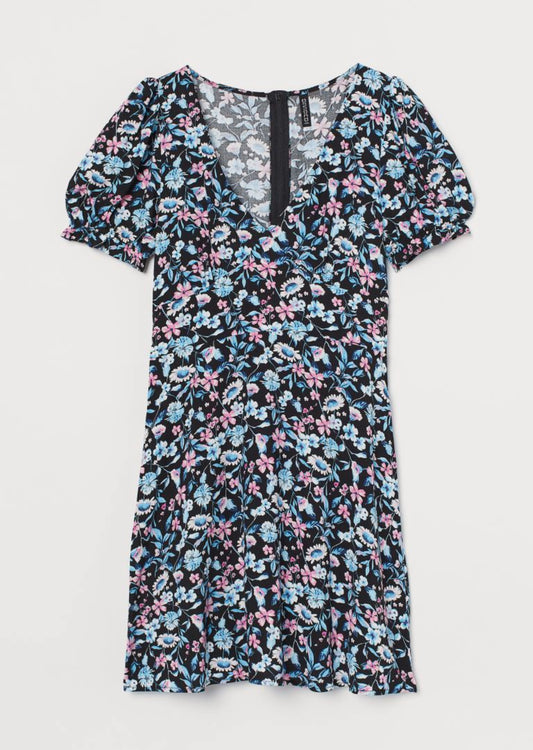 H&M floral puff-sleeved dress