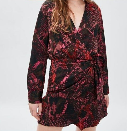 Zara Snake Print Wrap Around Dress