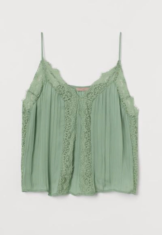 H&M Lace Trimmed Strappy Top