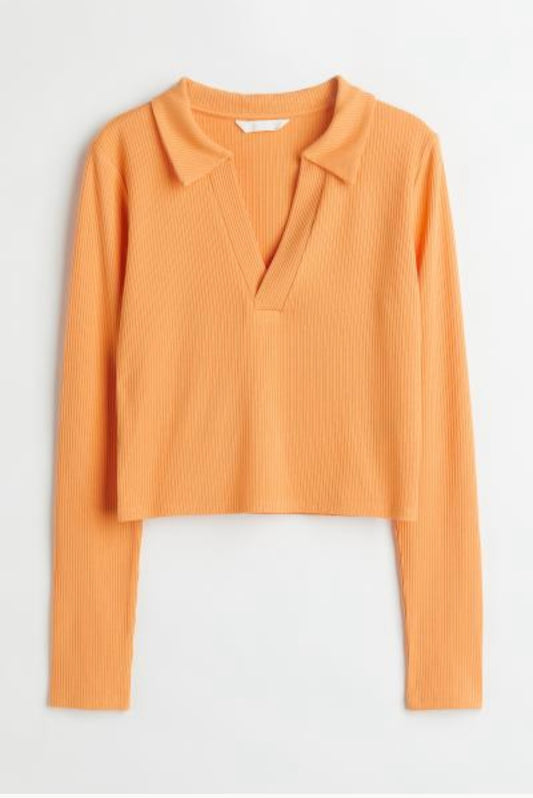 H&M Orange Ribbed Top