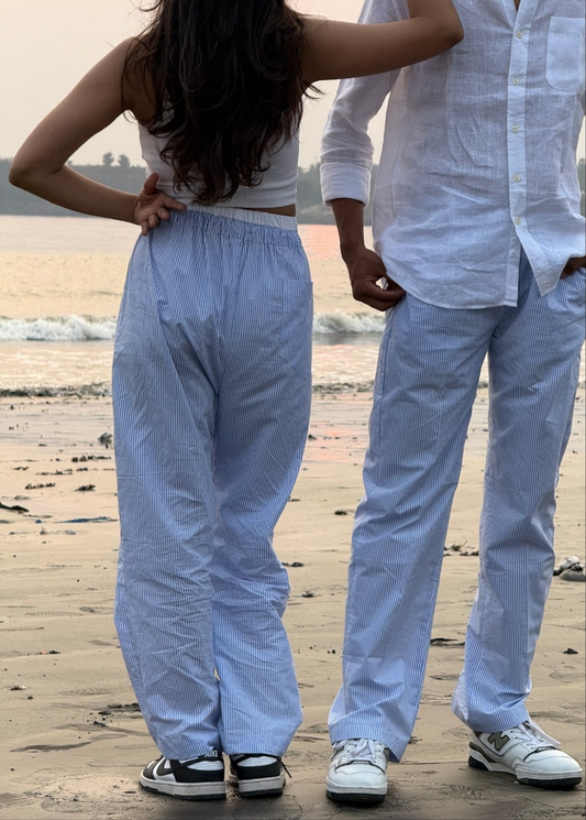 Snug Blue Striped Pants