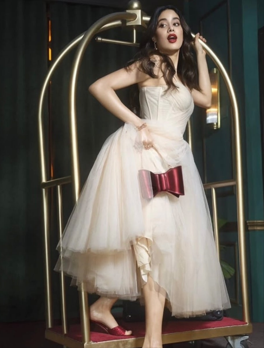 Gauri & Nainika Beige Gown Dress
