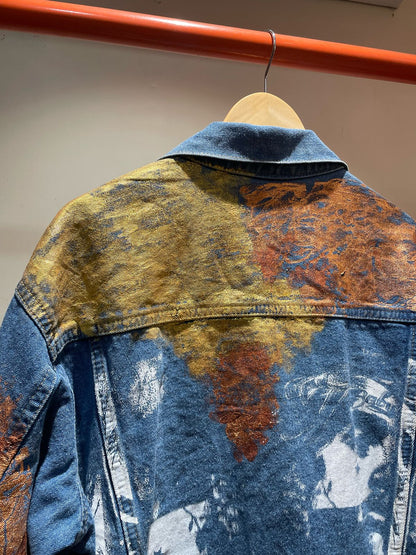 Blue Hand-Painted Unisex Denim Jacket