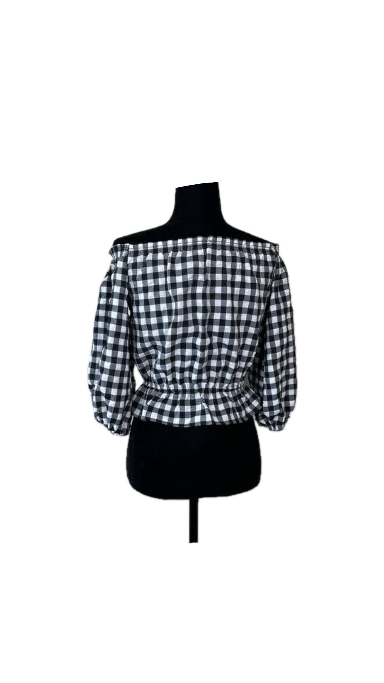 H&M Black & White Checker Top