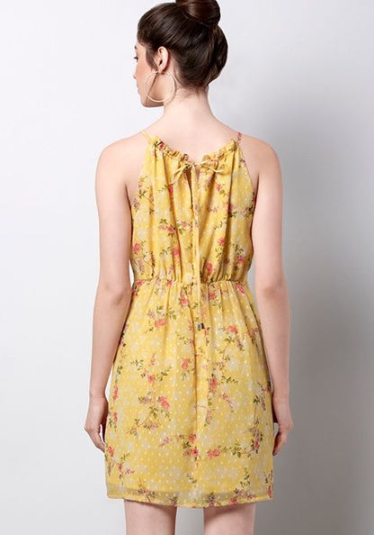 Faballey Yellow Floral Dress