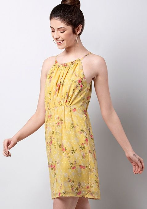 Faballey Yellow Floral Dress