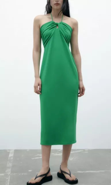 Zara Green Halter Dress