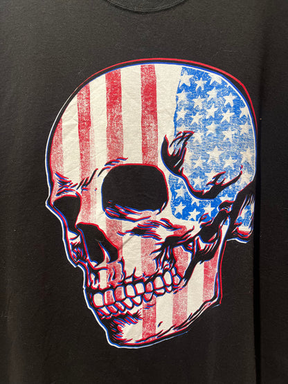 Faded Glory Skull American Flag Men's Tees