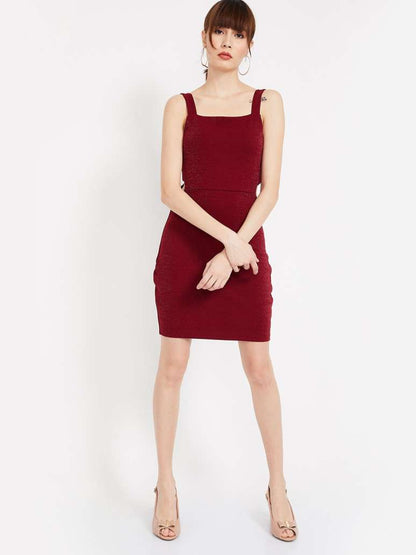 Maroon Bodycon Dress