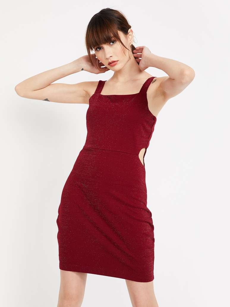 Maroon Bodycon Dress