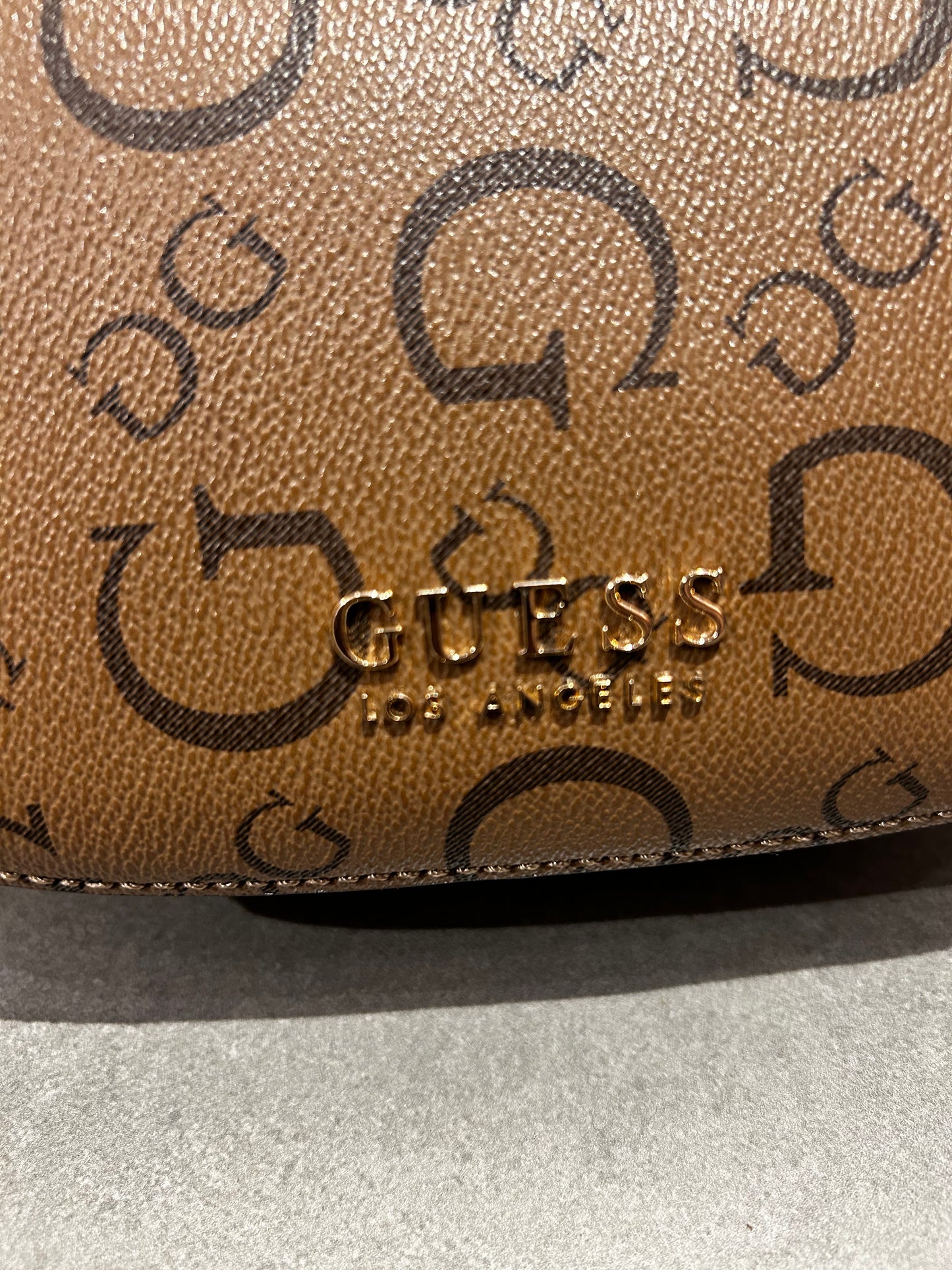 Guess Monogram Mini Hobo Shoulder Bag (Brown)