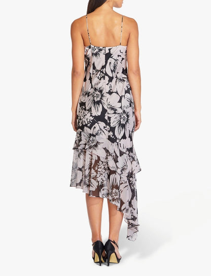 Adrianna Papell Bias Cut Out Floral Printed Dress