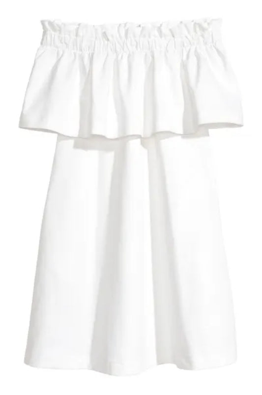 H&M White Off Shoulder Dress