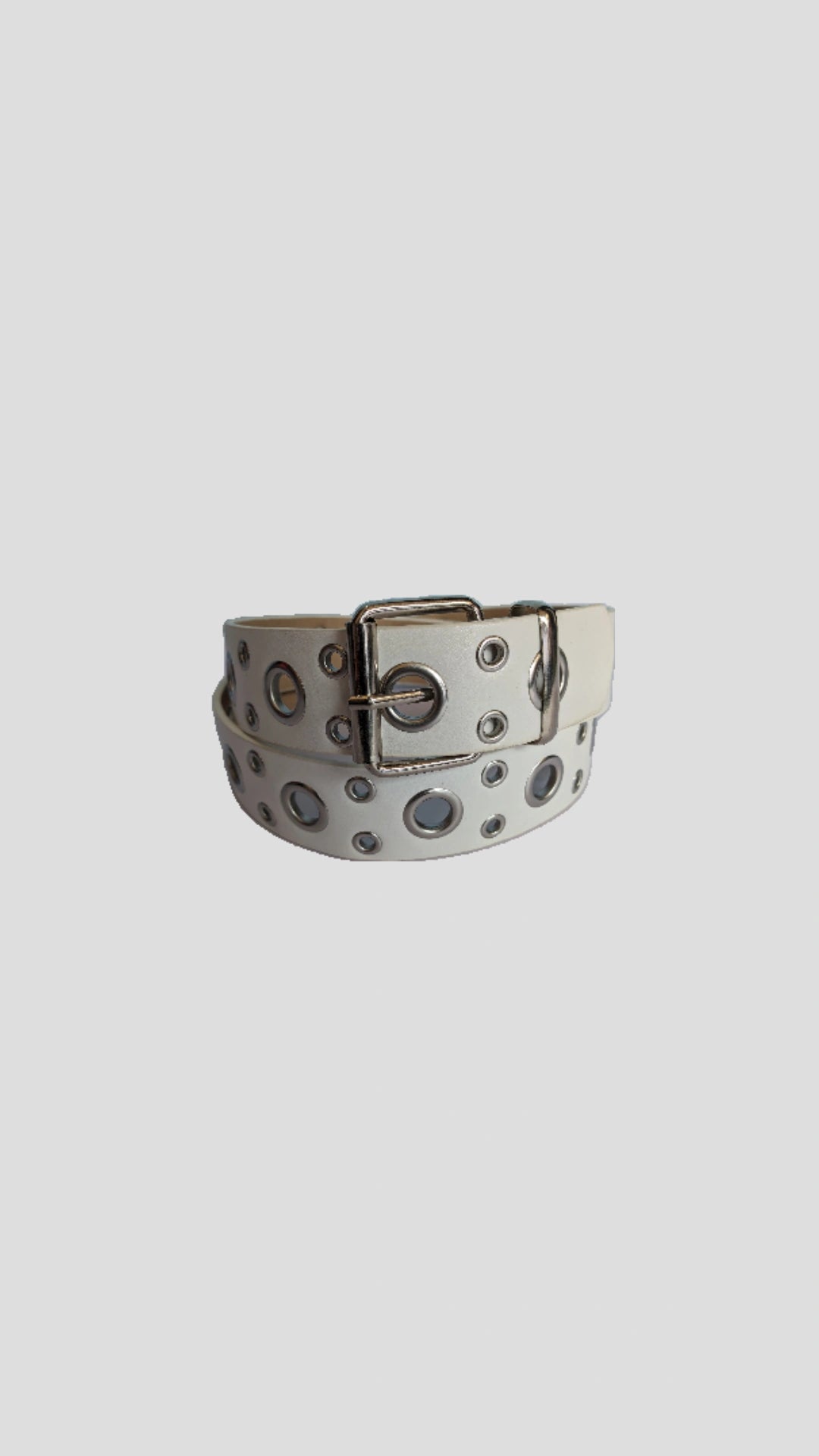 White Hollow Out Belt