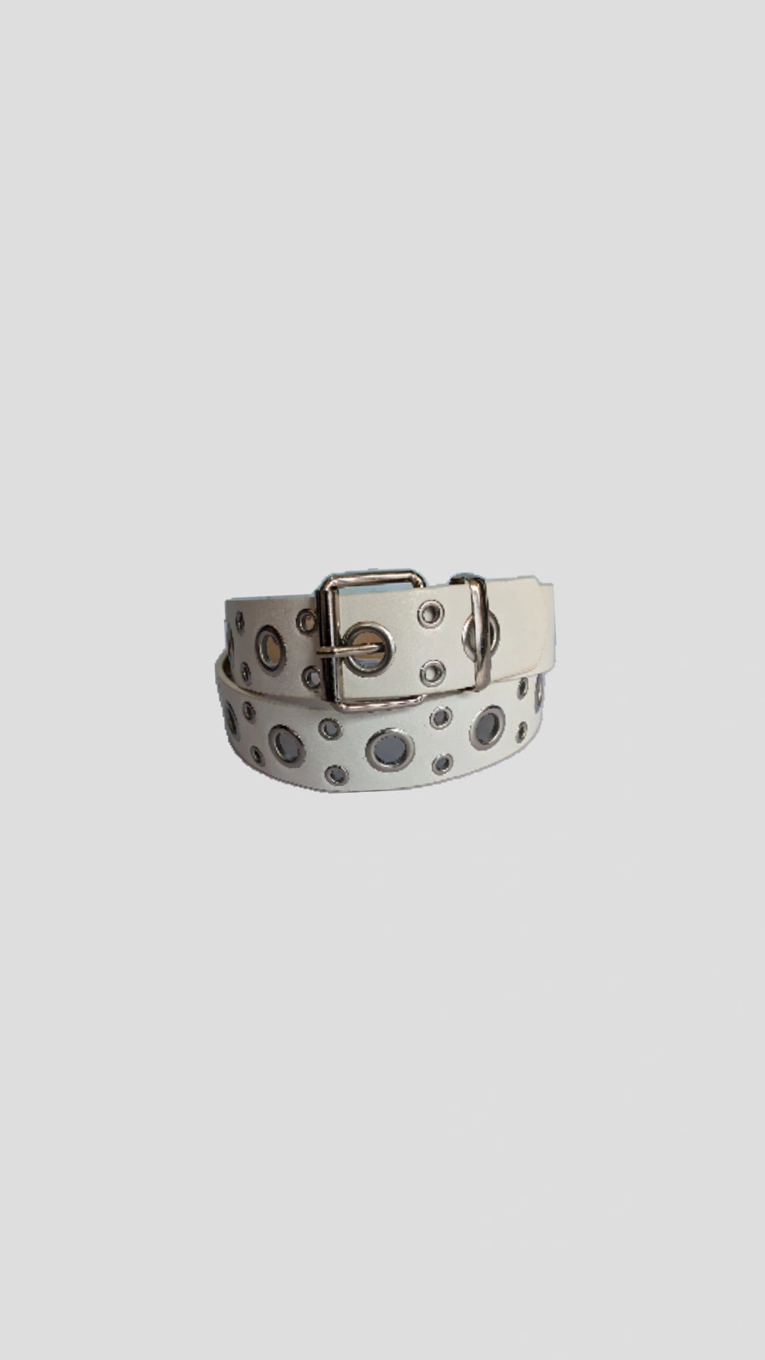 White Hollow Out Belt