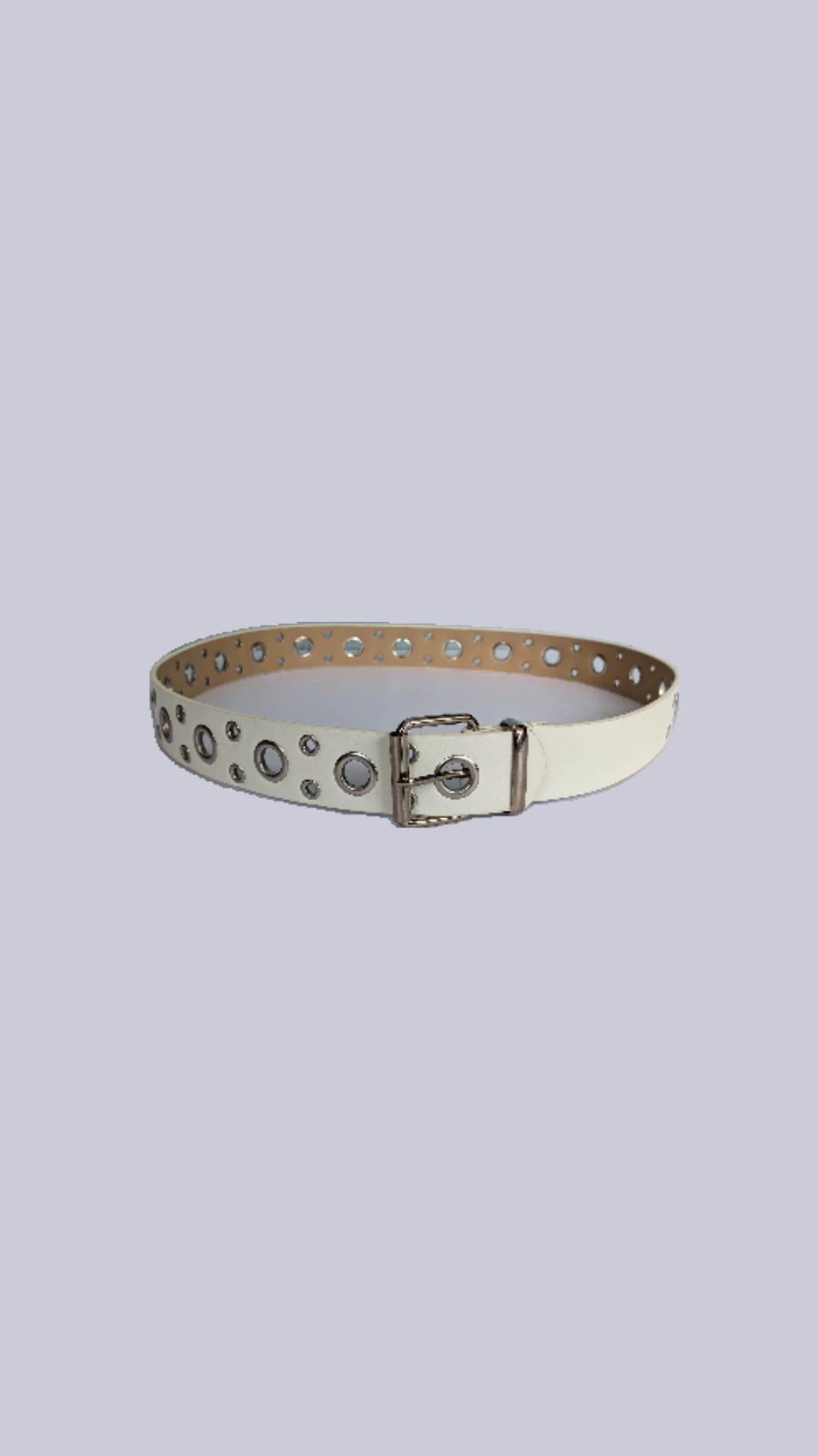 White Hollow Out Belt