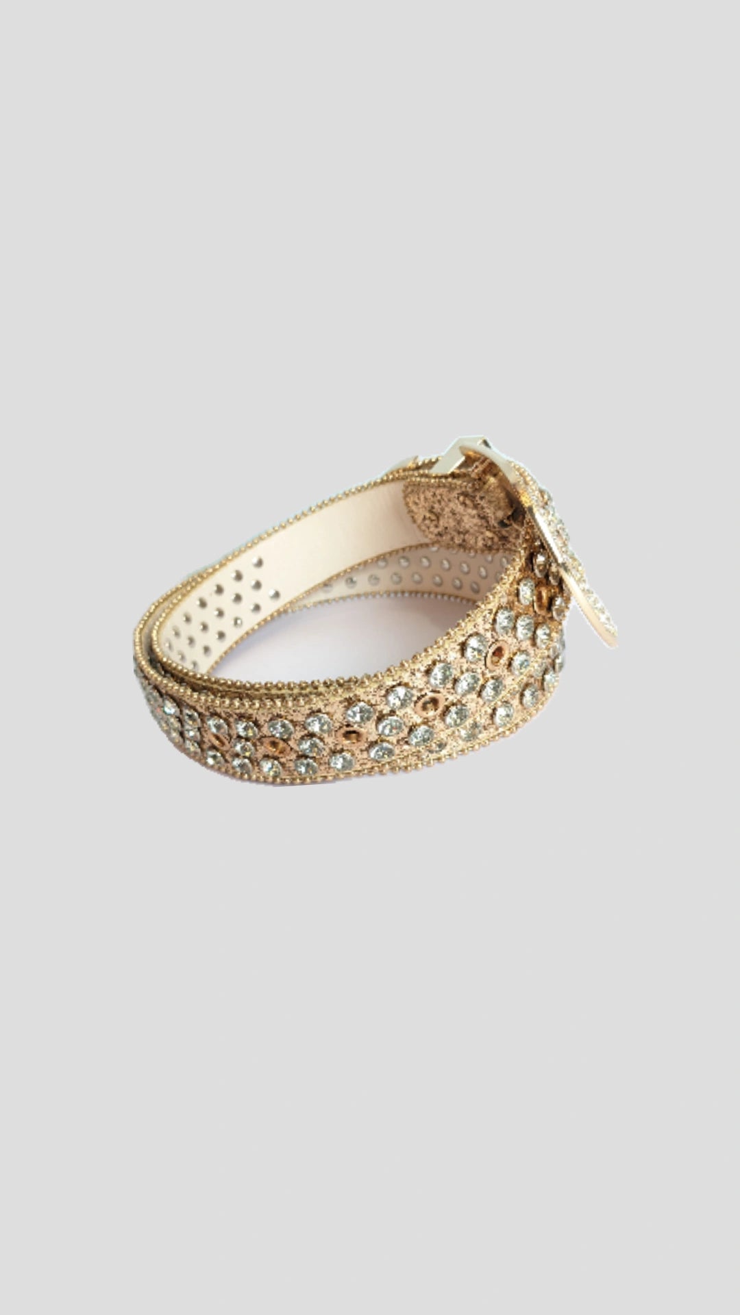 Y2K Rhinestone Studded Gold Belt