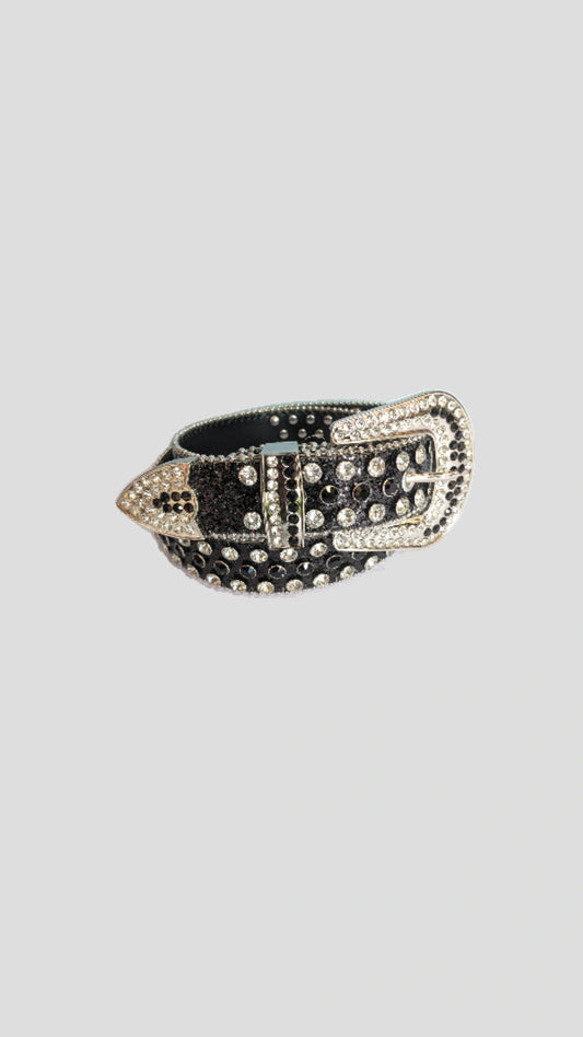 Silver Punk Y2K Rhinestone Belt