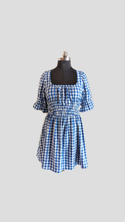 H&M Checked Smocked Dress