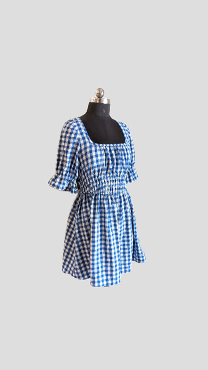 H&M Checked Smocked Dress