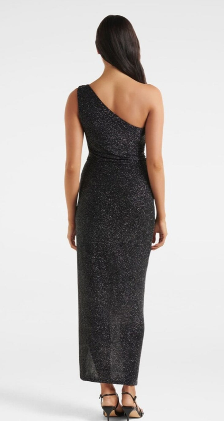 Forever New Black Bodycon One-shoulder Maxi Dress