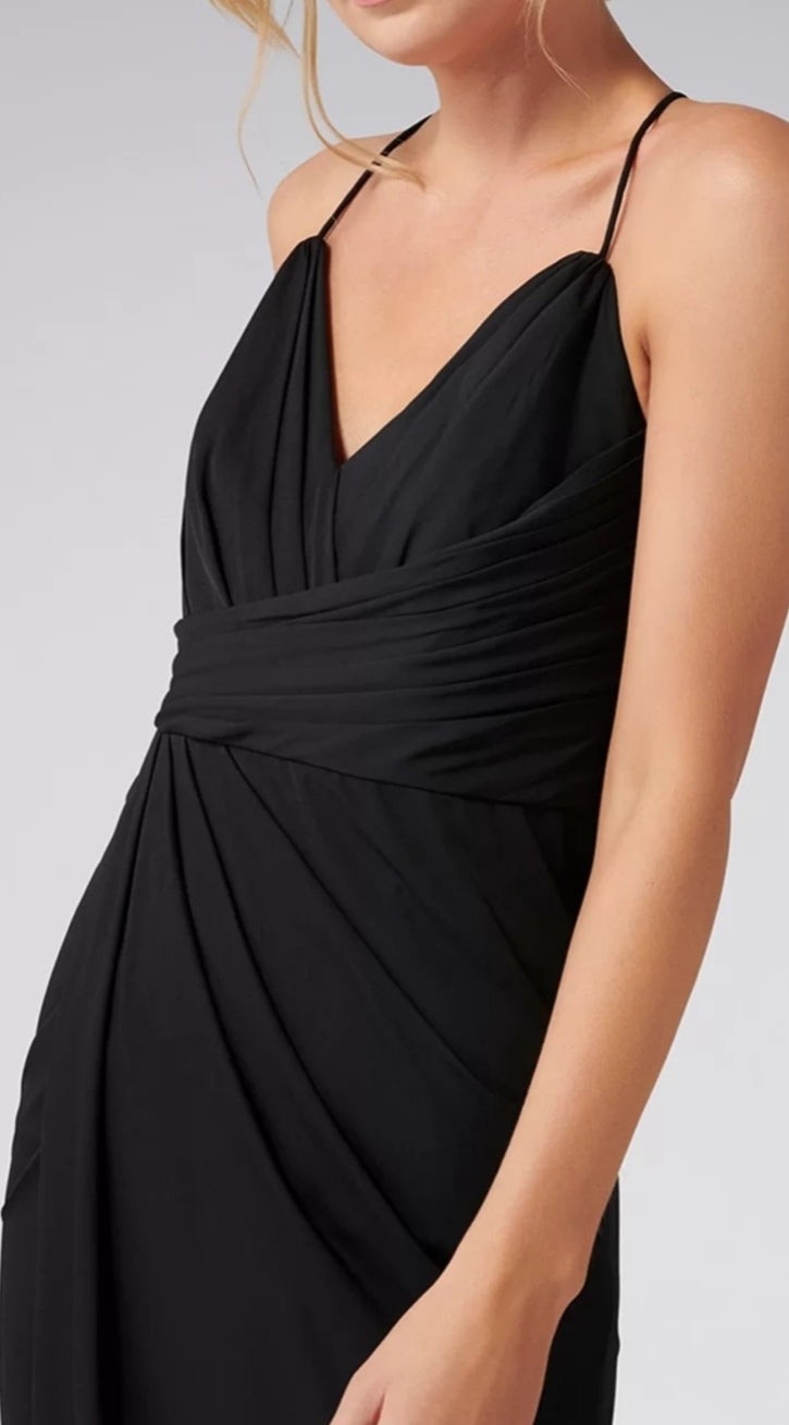 Forever New Black Solid Wrap Dress