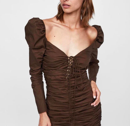 Zara Woman Studio Brown Dress