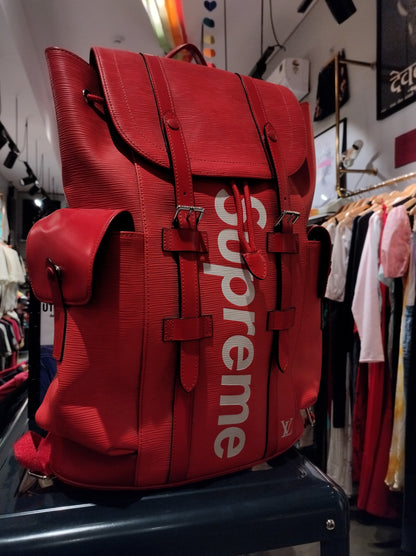 Supreme Louis Vuitton x Supreme Christopher Backpack Epi PM Red