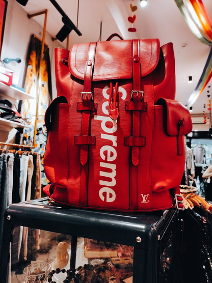 Supreme Louis Vuitton x Supreme Christopher Backpack Epi PM Red