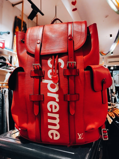 Supreme Louis Vuitton x Supreme Christopher Backpack Epi PM Red