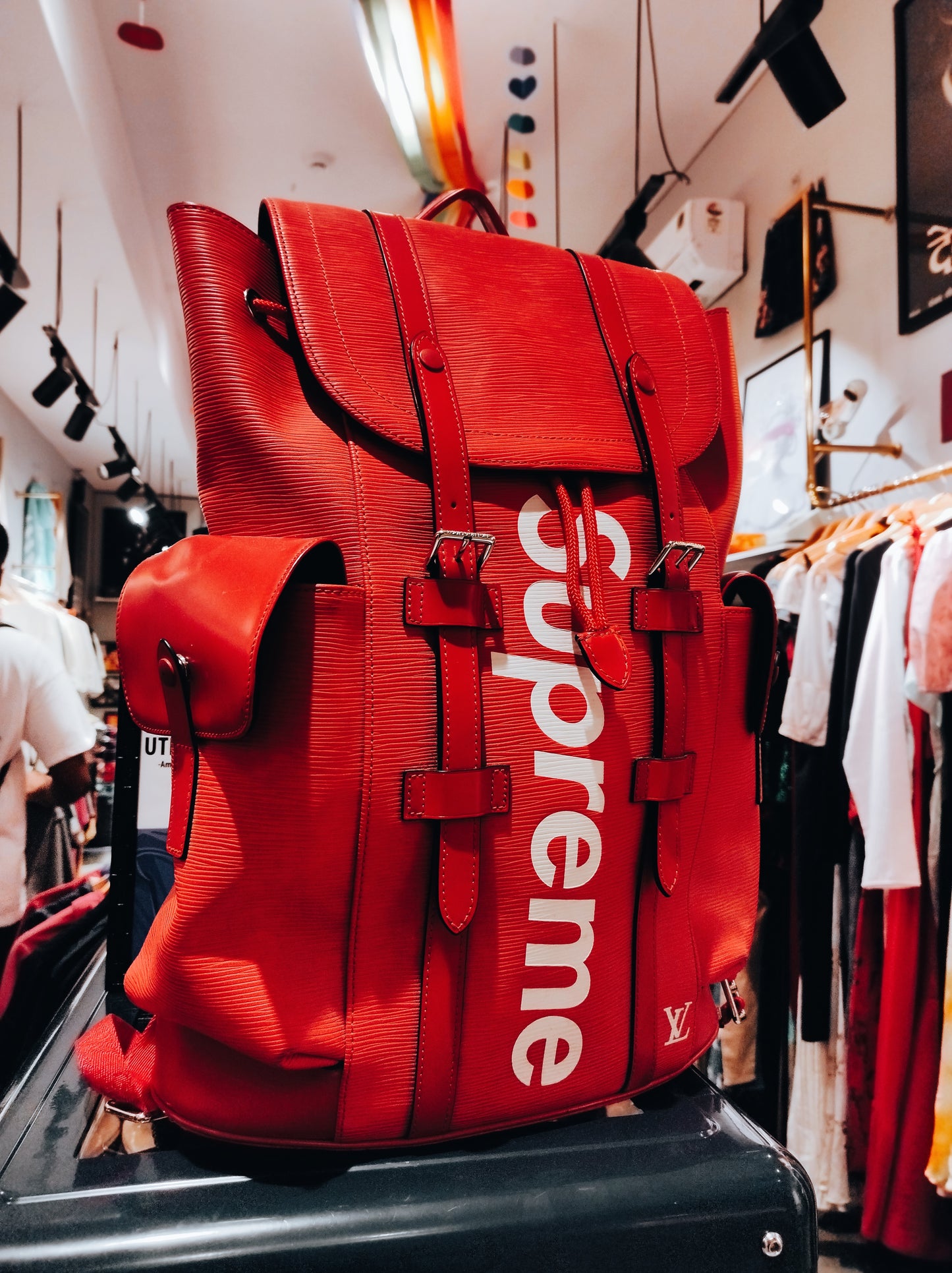 Supreme Louis Vuitton x Supreme Christopher Backpack Epi PM Red