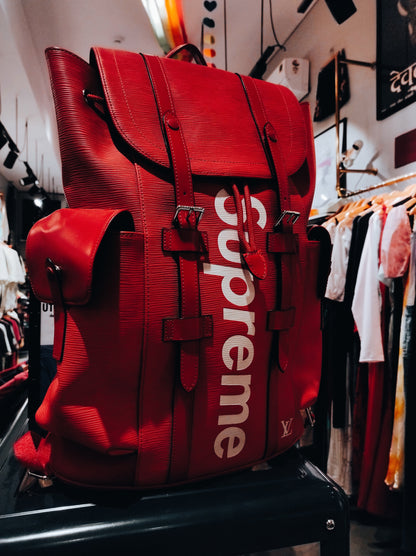 Supreme Louis Vuitton x Supreme Christopher Backpack Epi PM Red