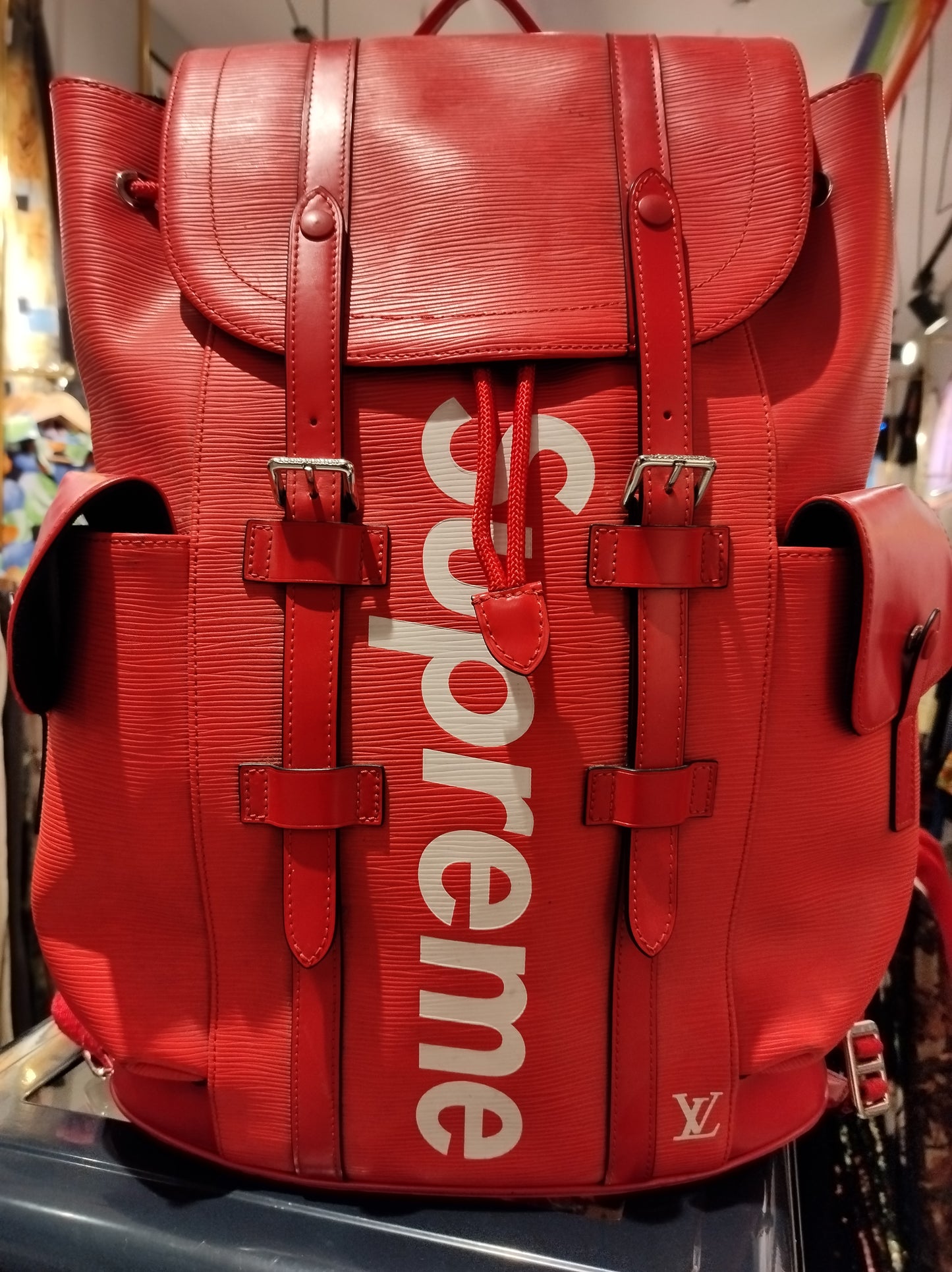 Supreme Louis Vuitton x Supreme Christopher Backpack Epi PM Red